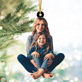 Custom Family Photo Mother And Daughter - Personalized Mother Ornament