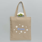 Custom Name With Flower - Personalized Step Mom Embroidered Tote Bag