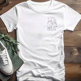 Custom Line Art - Personalized Aunt Embroidered T-shirt