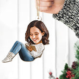 Caricature Book Lovers Portrait - Personalized Book Ornament