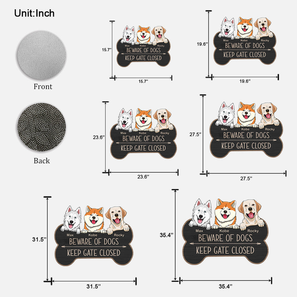 Beware Of The Dog - Personalized Dog Shaped Doormat