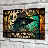 Check Ya Energy - Personalized Witch Rectangle Metal Sign