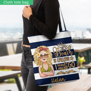 Beach Please - Personalized Sea Lover Tote Bag
