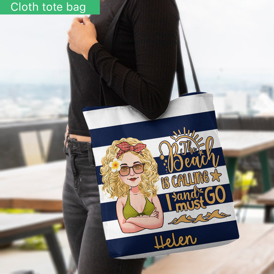 Beach Please - Personalized Sea Lover Tote Bag