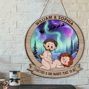 Together Is My Favorite To Be - gift for husband, wife, girlfriend, boyfriend - Personalized 2 Layered Wood Sign / Wood Plaque