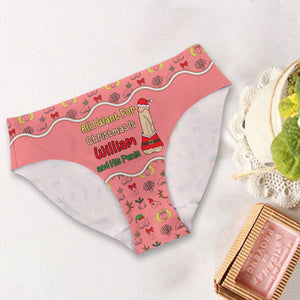 All I Want For Christmas - Personalized Couple Women Briefs
