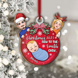 New To The Crew - Personalized Newborn 2 Layered Piece Ornament