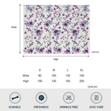 Custom Name Purple Flowers - Personalized Newborn Blanket