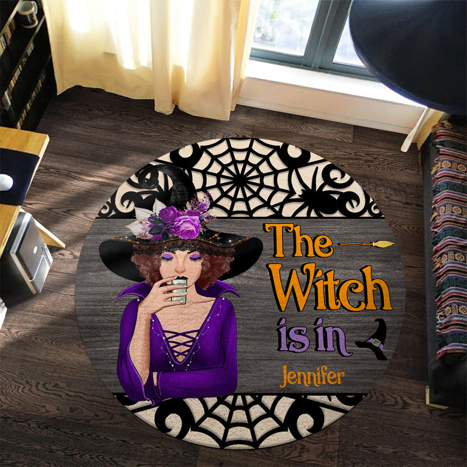 The Witch Is In - Personalized Witch Round Rug