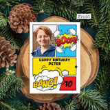 Birthday Comic Book Photo Upload - Personalized QR Greeting Card