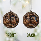 God Blessed The Broken Road - Personalized Owl Car Ornament