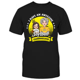 Awesome Softball Granddaughter - Personalized Softball T-shirt And Hoodie