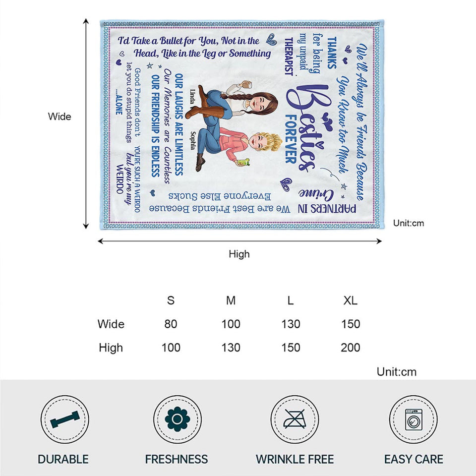 Besties Forever - Personalized Bestie Blanket