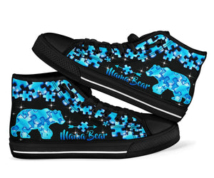 Autism Mom Mamabear Fête des Mères Sensibilisation à l'autisme Chaussures montantes 0622