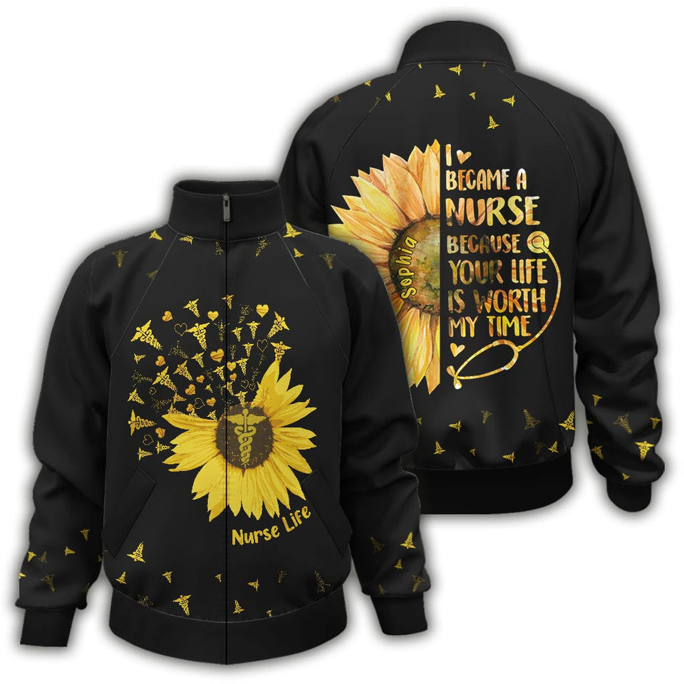Proud To Be A Nurse - Personalized Nurse Zip Jacket