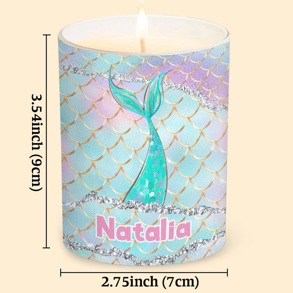Beach Please I'm A Mermaid - Personalized Sea Lover Candle With Wooden Lid