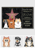Star Of Fame Best Humans Ever - Personalized Dog Doormat