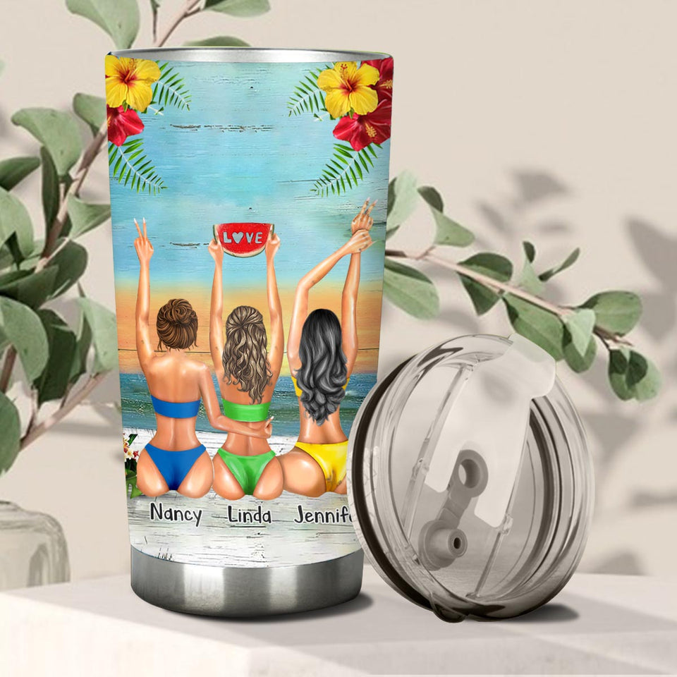 I Love You To The Beach And Back - Bestie gift for sister - Personalized Tumbler