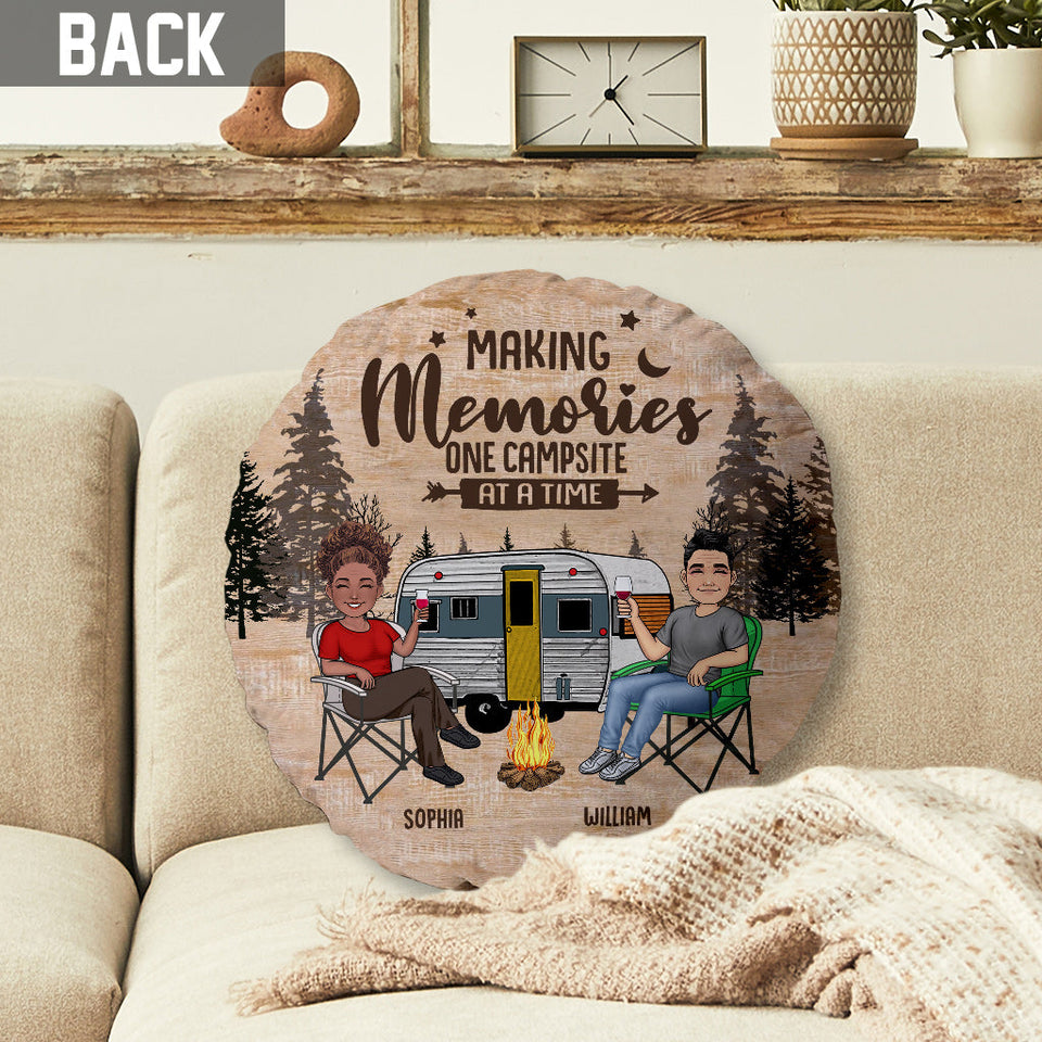 Happy Camper - Camping gift for husband, wife, boyfriend, boyfriend - Personalized Shaped Pillow