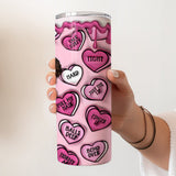 My Favorite Place Is Inside Your Hug Heart Candy - Personalized Couple Skinny Tumbler