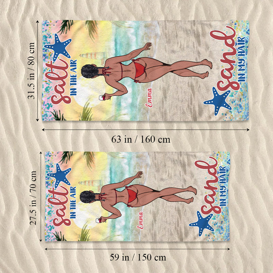 Sandy Toes Sun Kissed Nose - Sea Lover gift for friend, sister, girlfriend, wife, mom - Personalized Beach Towel