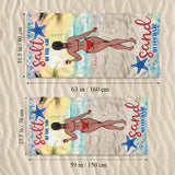 Sandy Toes Sun Kissed Nose - Sea Lover gift for friend, sister, girlfriend, wife, mom - Personalized Beach Towel