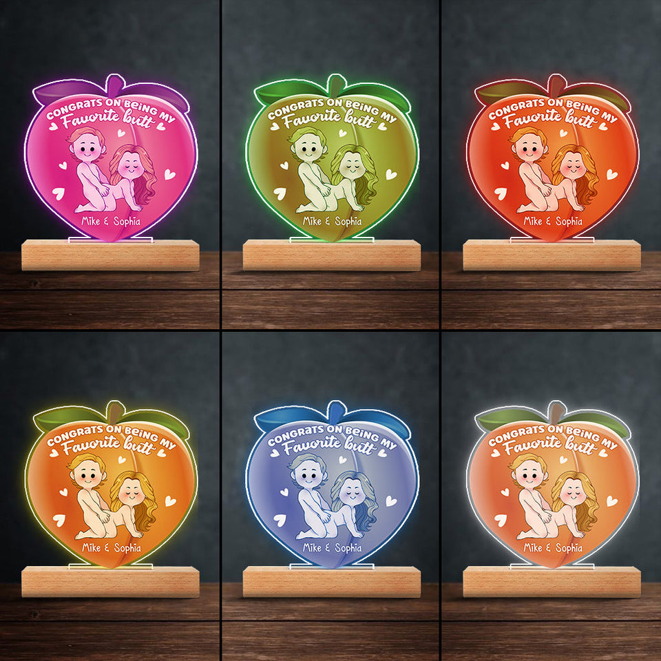 Congrats On Being My Favorite - gift for husband, wife, boyfriend, girlfriend - Personalized Shaped Plaque Light Base