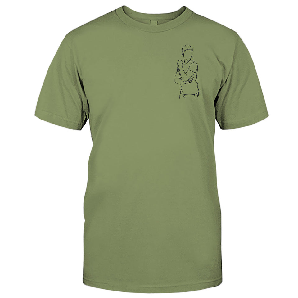 Custom Line Art - Personalized Son Embroidered T-shirt