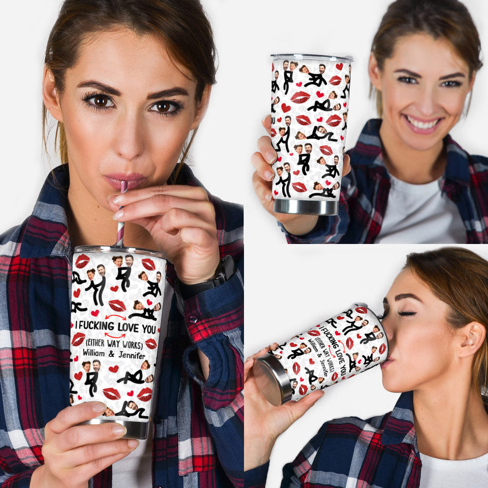 I Love You Funny Photo Inserted Couple - gift for husband, wife, boyfriend, girlfriend - Personalized Tumbler