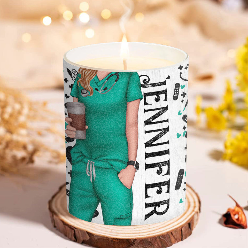 Smells Like You're A Whole Nurse - Personalized Nurse Candle With Wooden Lid
