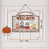 Grandchildren Welcome - Personalized Grandma Interchangeable Wood Sign