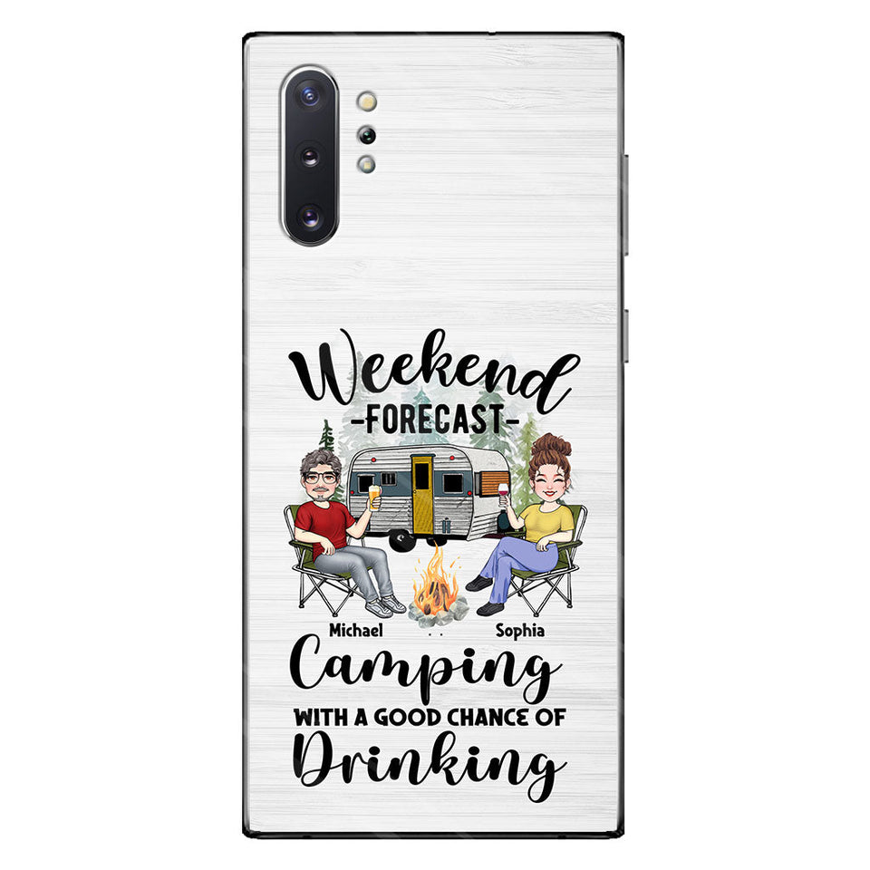 Weekend Forecast - Personalized Camping Clear Phone Case