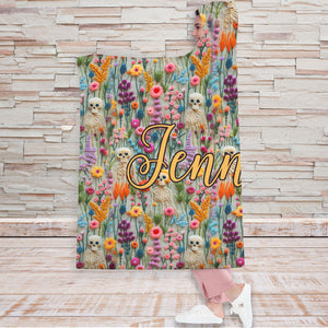 Floral Skeleton - Personalized Skull Hooded Blanket