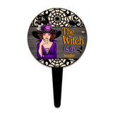 The Witch Is In - Personalized Witch Acrylic Garden Sign