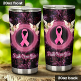 Gobelet de sensibilisation au cancer du sein Faith Hope Love Angel 0622