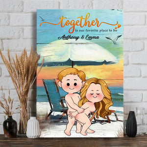 Together Is Our Favorite Place To Be - Personalized Couple Canvas And Poster