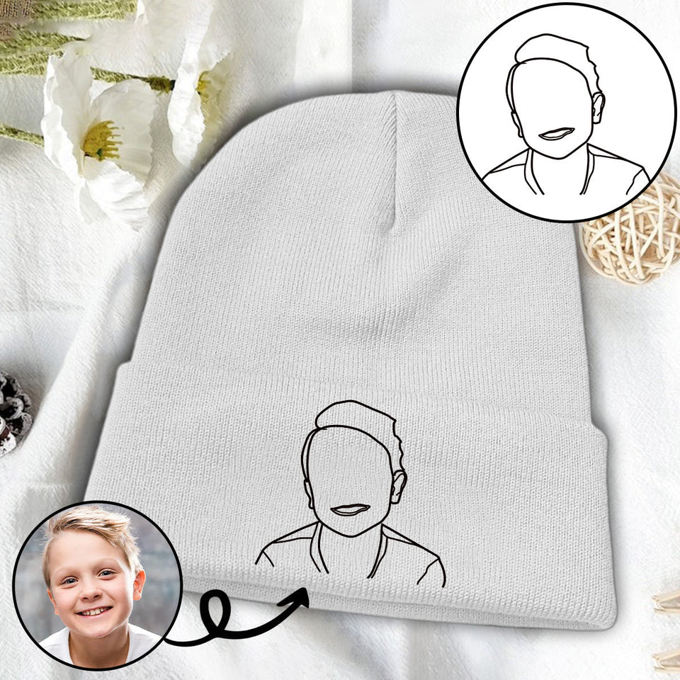 Custom Photo - Personalized Kid Embroidered Beanie