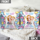 You Make Me Smile And Also Super Horny - Personalized Couple Throw Pillow