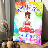 I'm Mostly Peace Love And Light - Personalized Yoga Canvas And Poster