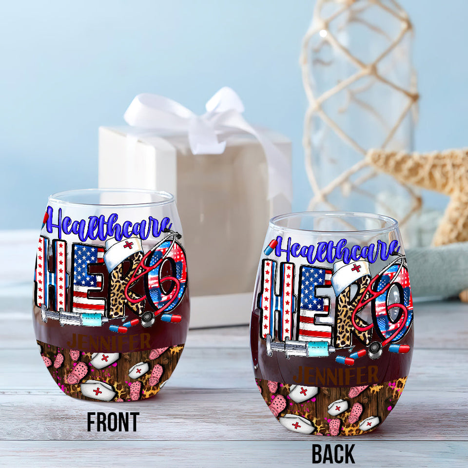 Nurse Life - Nurse gift for mom, her, wife, girlfrend - Personalized All Over Wine Glass