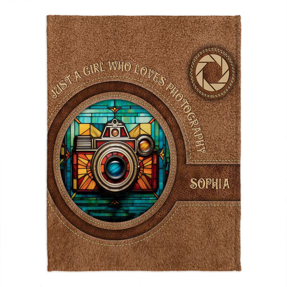 Just A Girl Who Loves Photography - Personalized Photography Blanket