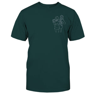 Custom Line Art - Personalized granddaughter Embroidered T-shirt