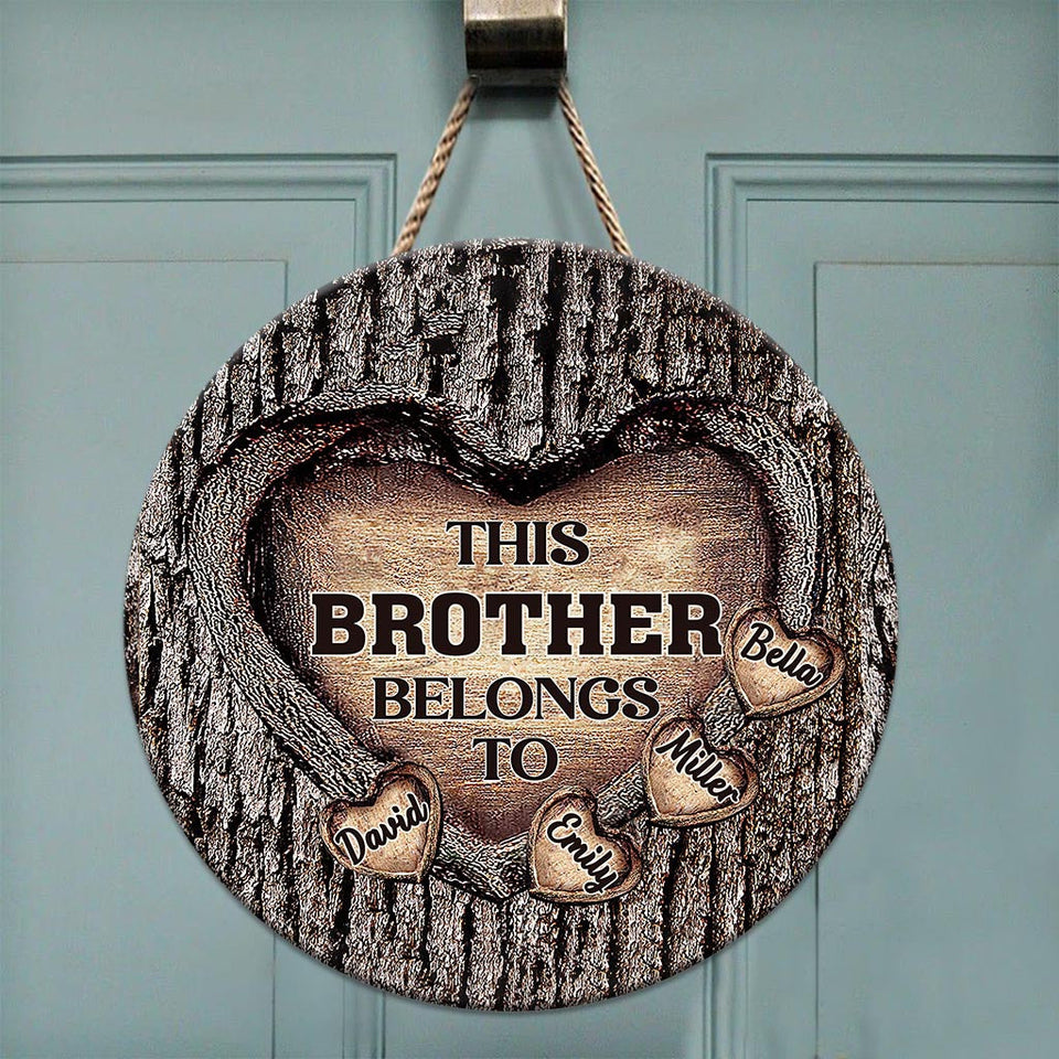 Dad's Heart - Gift for dad, grandma, grandpa, mom, uncle, aunt, brother, sister - Personalized Round Wood Sign