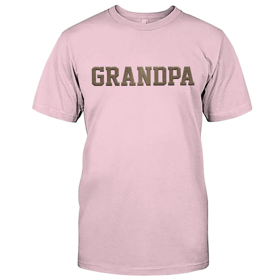 Custom Name - Personalized Grandpa Embroidered T-shirt