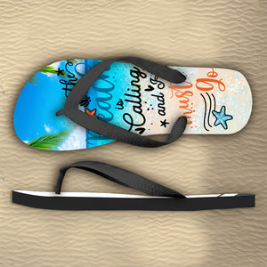 The Beach Is Calling - Personalized Sea Lover Flip Flops
