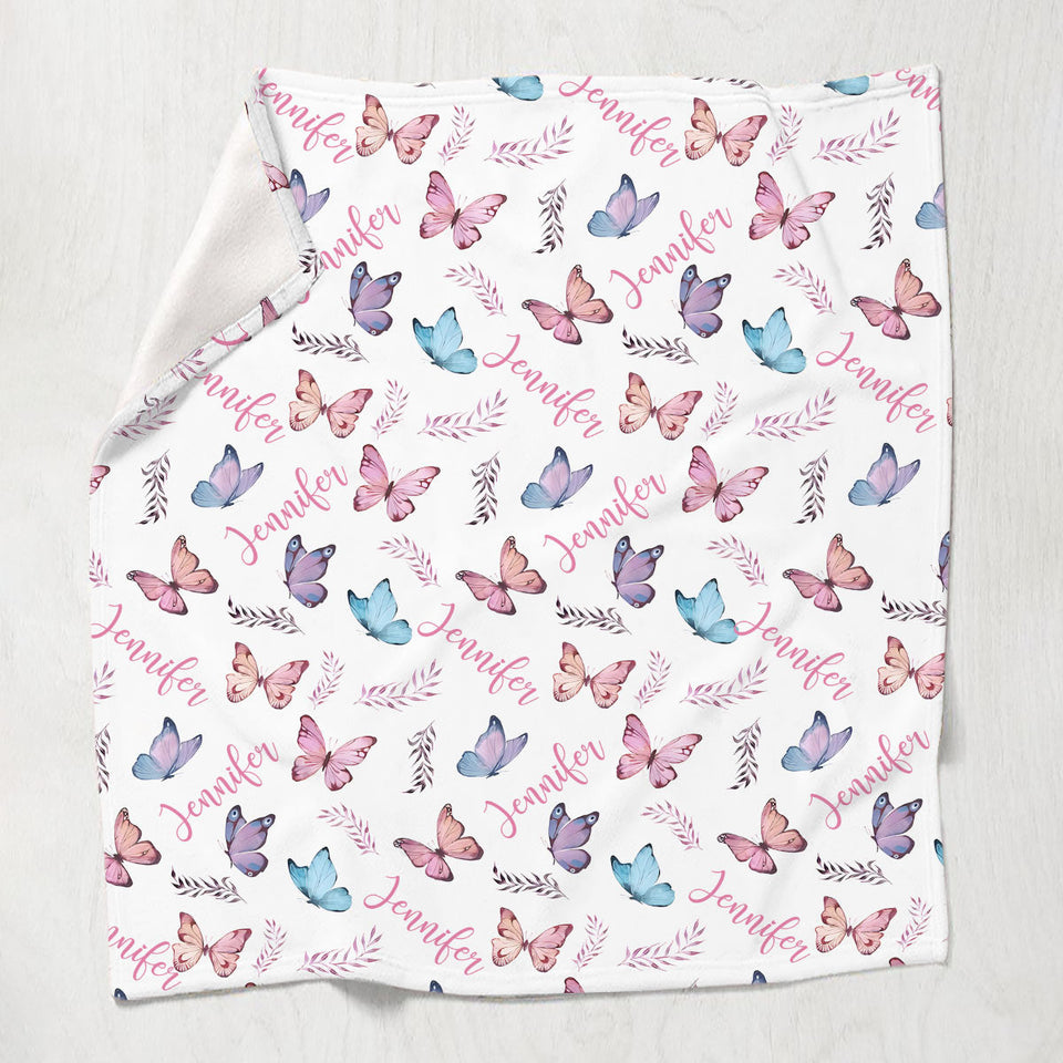 Butterfly Custom Name - Personalized Step Mom Blanket