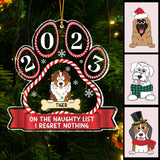 On The Naughty List - Gift for dog lovers - Personalized Transparent Ornament