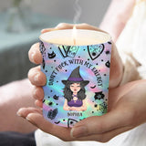 Don't F With My Energy - Personalized Witch Candle With Wooden Lid