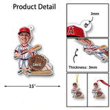 Baseball Player - Personalized Baseball Transparent Ornament