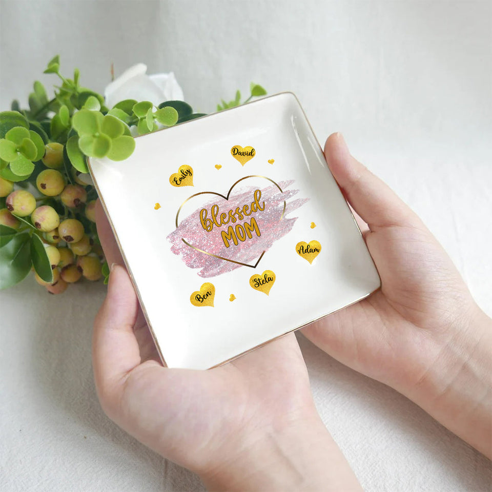 Blessed Grandma - Gift for mom, grandma - Personalized Jewelry Dish